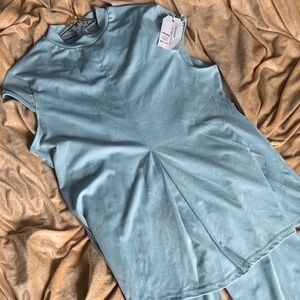 Sky Blue Women's Tunic Top & Pant Set